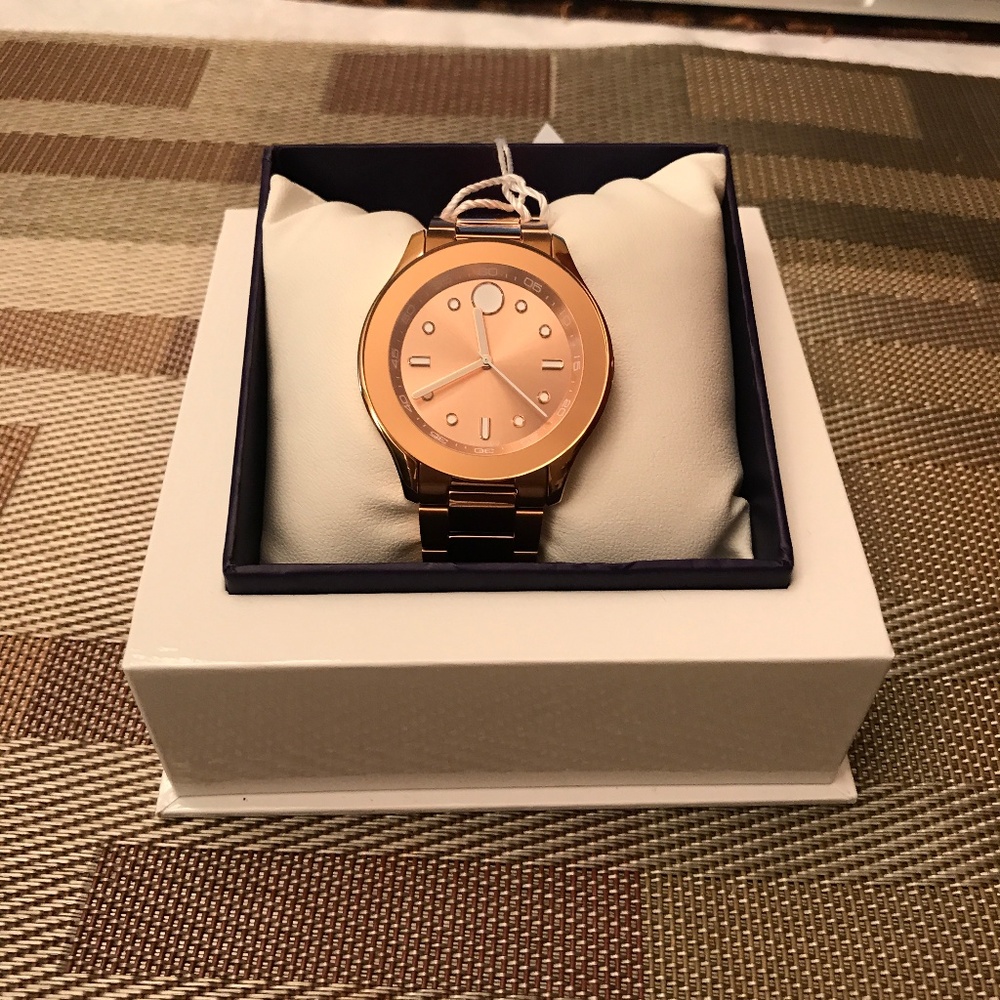 Movado Bold Stainless Steel Rose Gold Watch - Picture 2 of 6